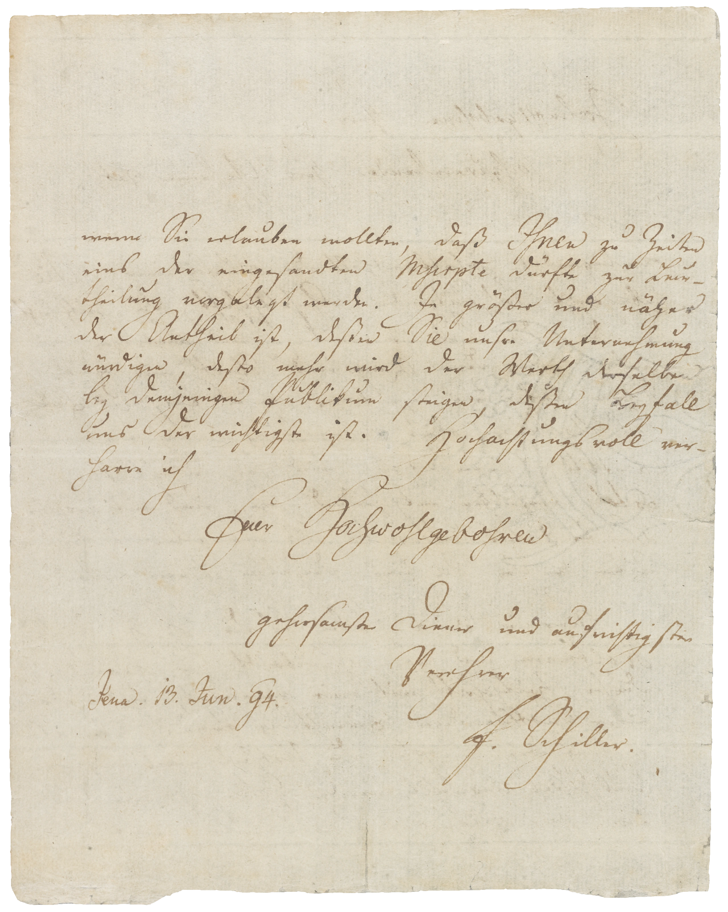 Schillers erster Brief an Goethe, 13. Juni 1794 (Seite 2)