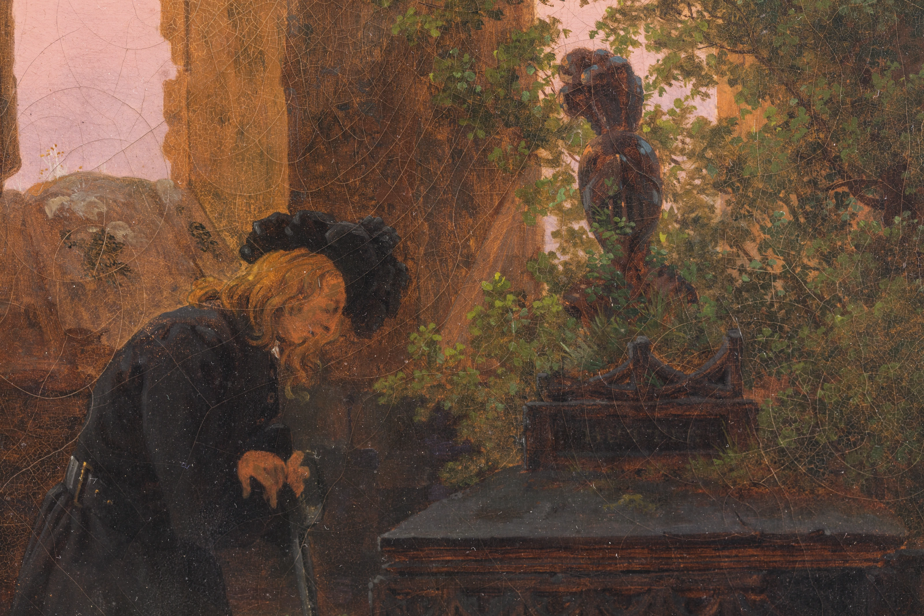 Detail: Lützower Jäger am Grabmal Ulrich von Huttens