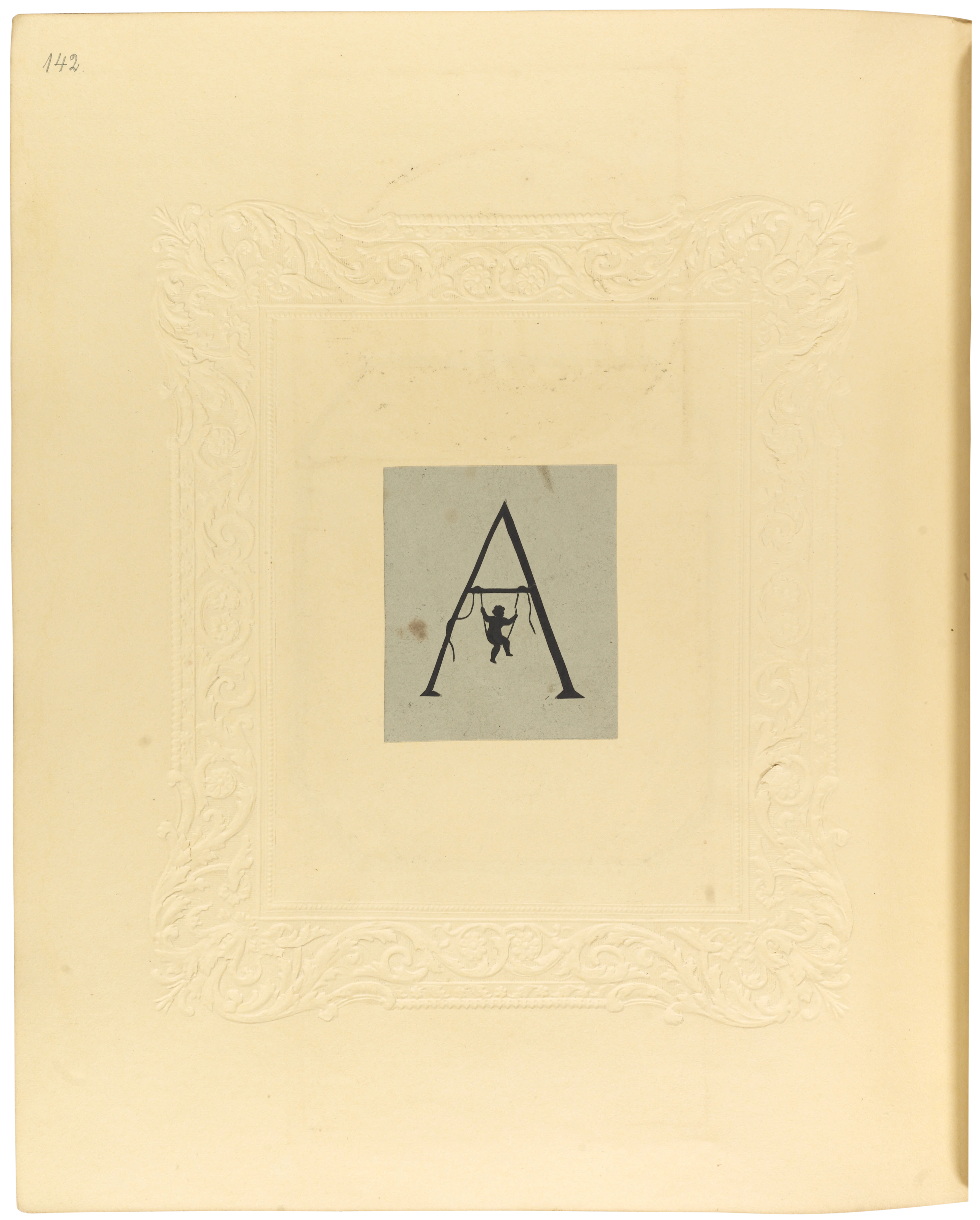 Adele Schopenhauer: Scherenschnitt des Buchstabens A, 1819