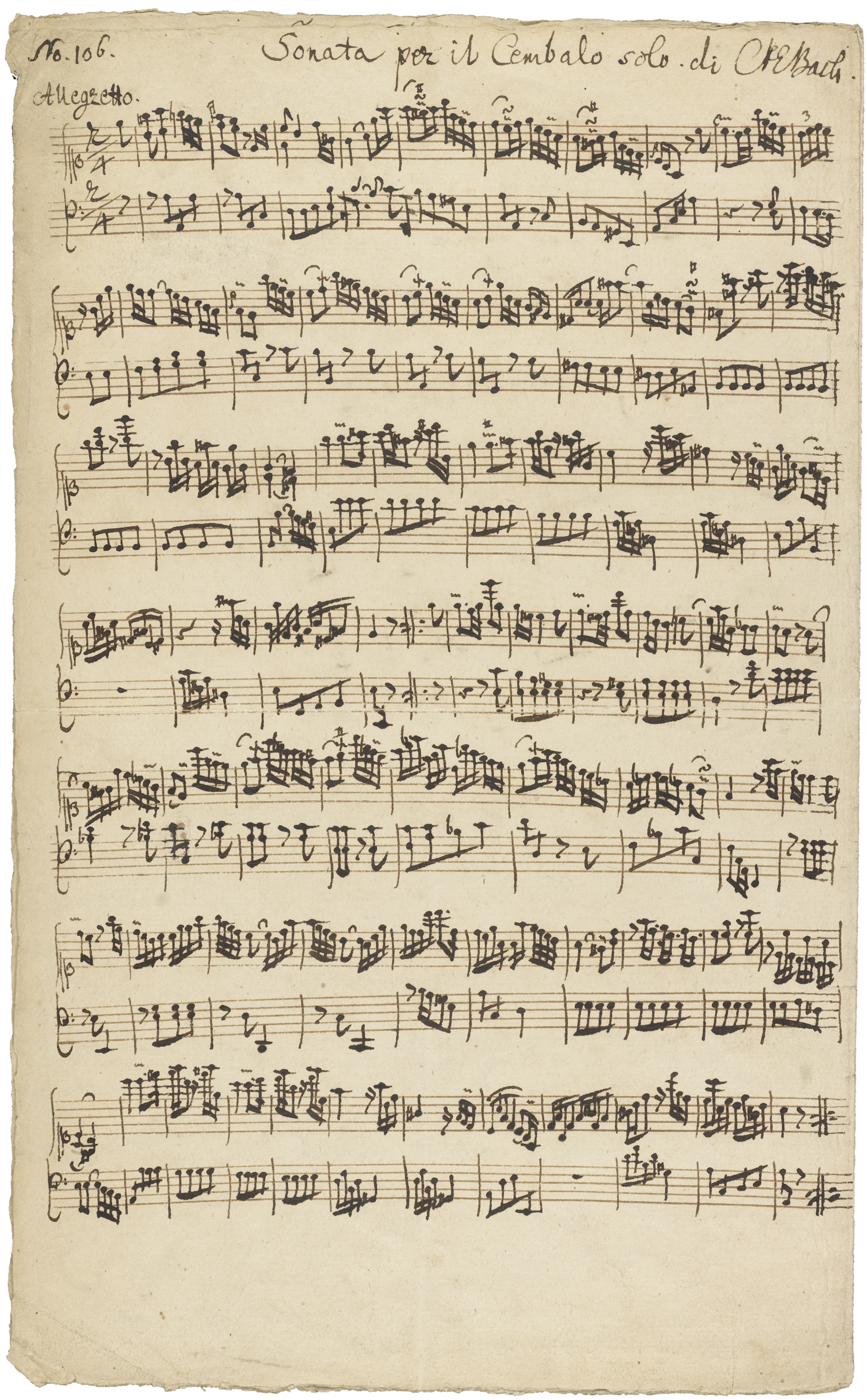 Carl Philipp Emanuel Bach: Cembalosonate a-Moll, 1759 (1. Satz: Allegretto)