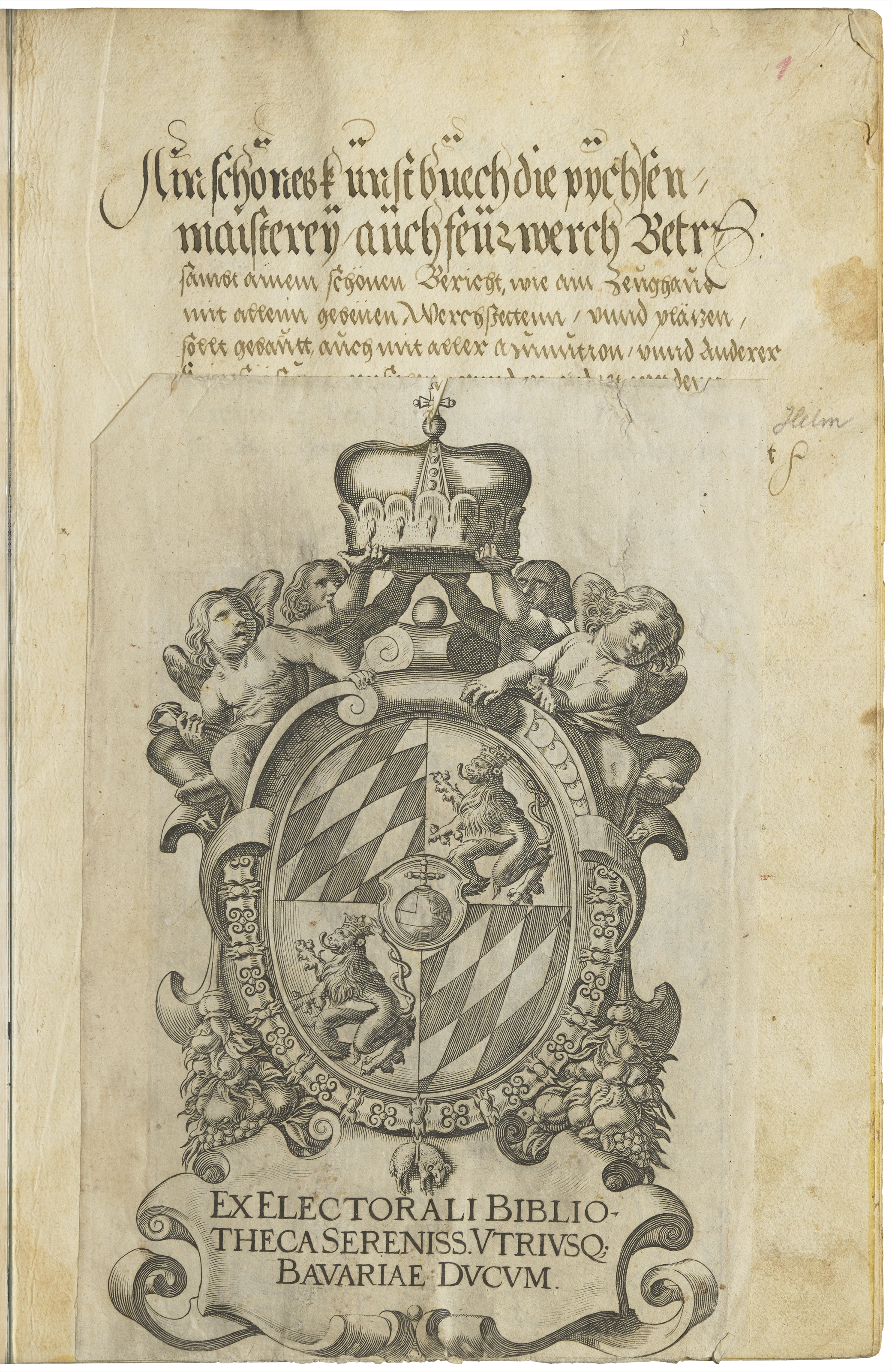Franz Helm: Büchsenmeister- und Feuerwerkbuch, 1565/1566 (mit dem Wappen des bayerischen Kurfürsten)