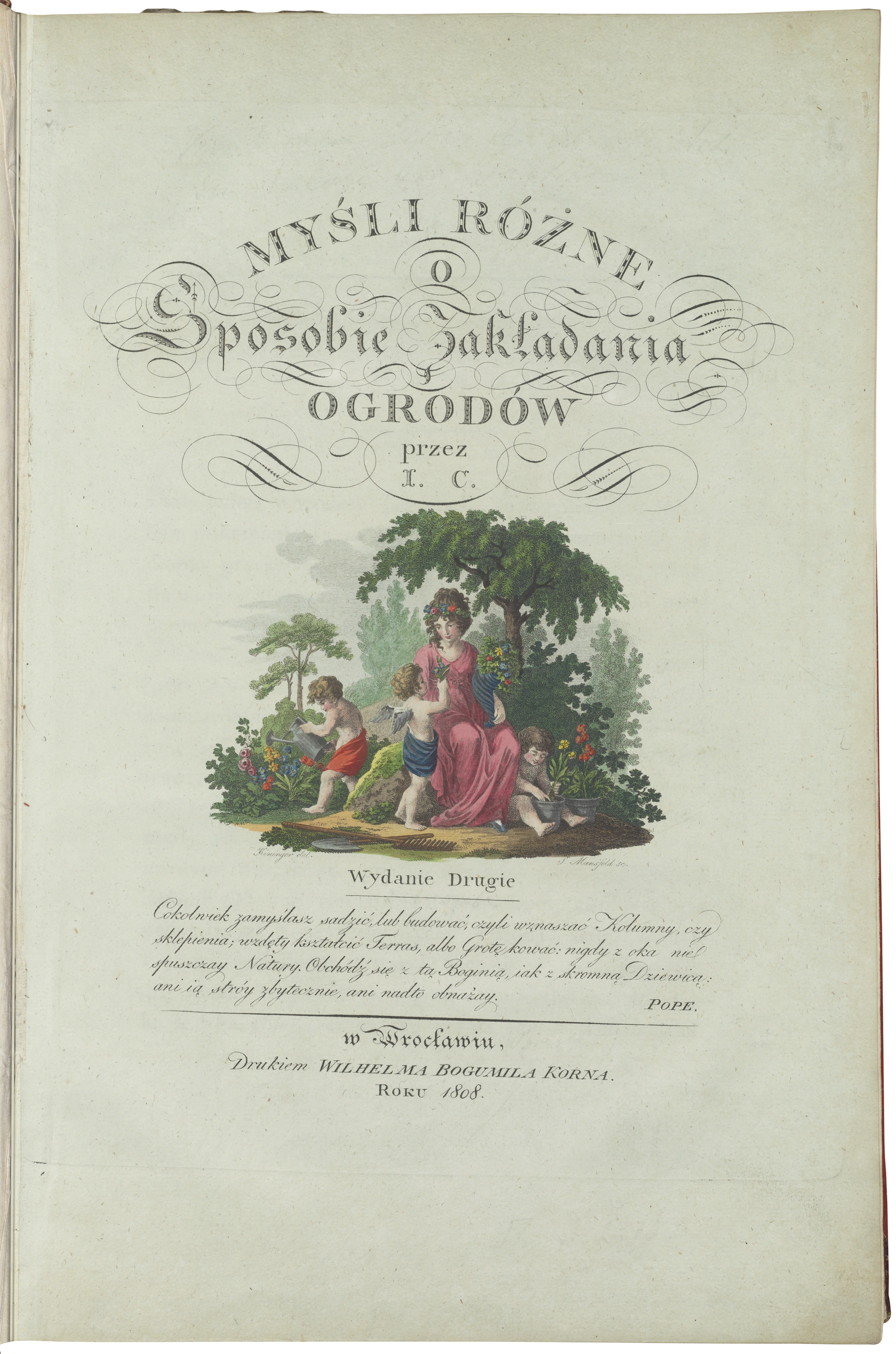 Izabela Czartoryska: Mancherlei Gedanken über die Art und Weise, Gärten anzulegen, 1808