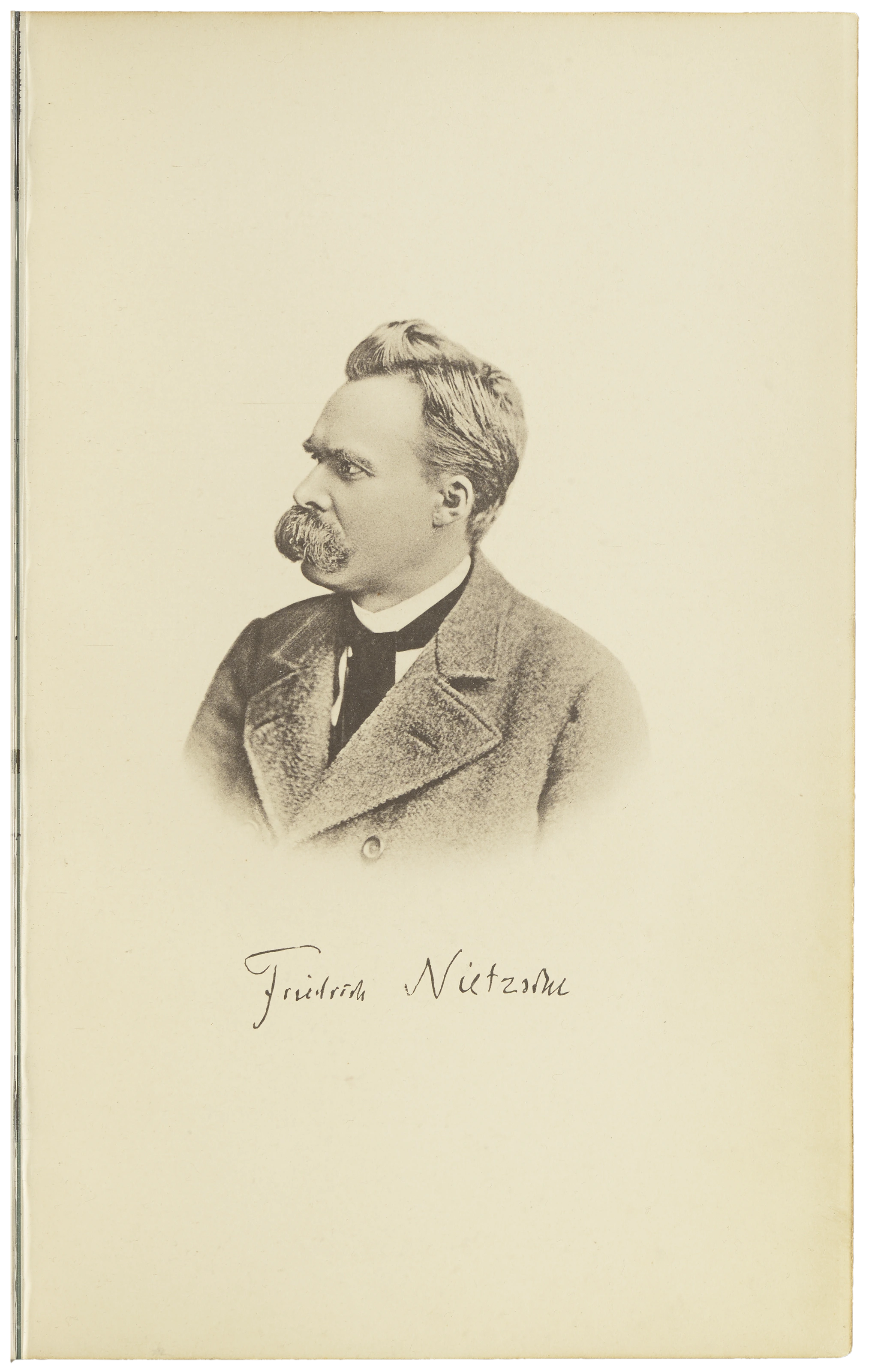 Frontispiz: Porträt Friedrich Nietzsche (nach einem Foto von Gustav Schultze)