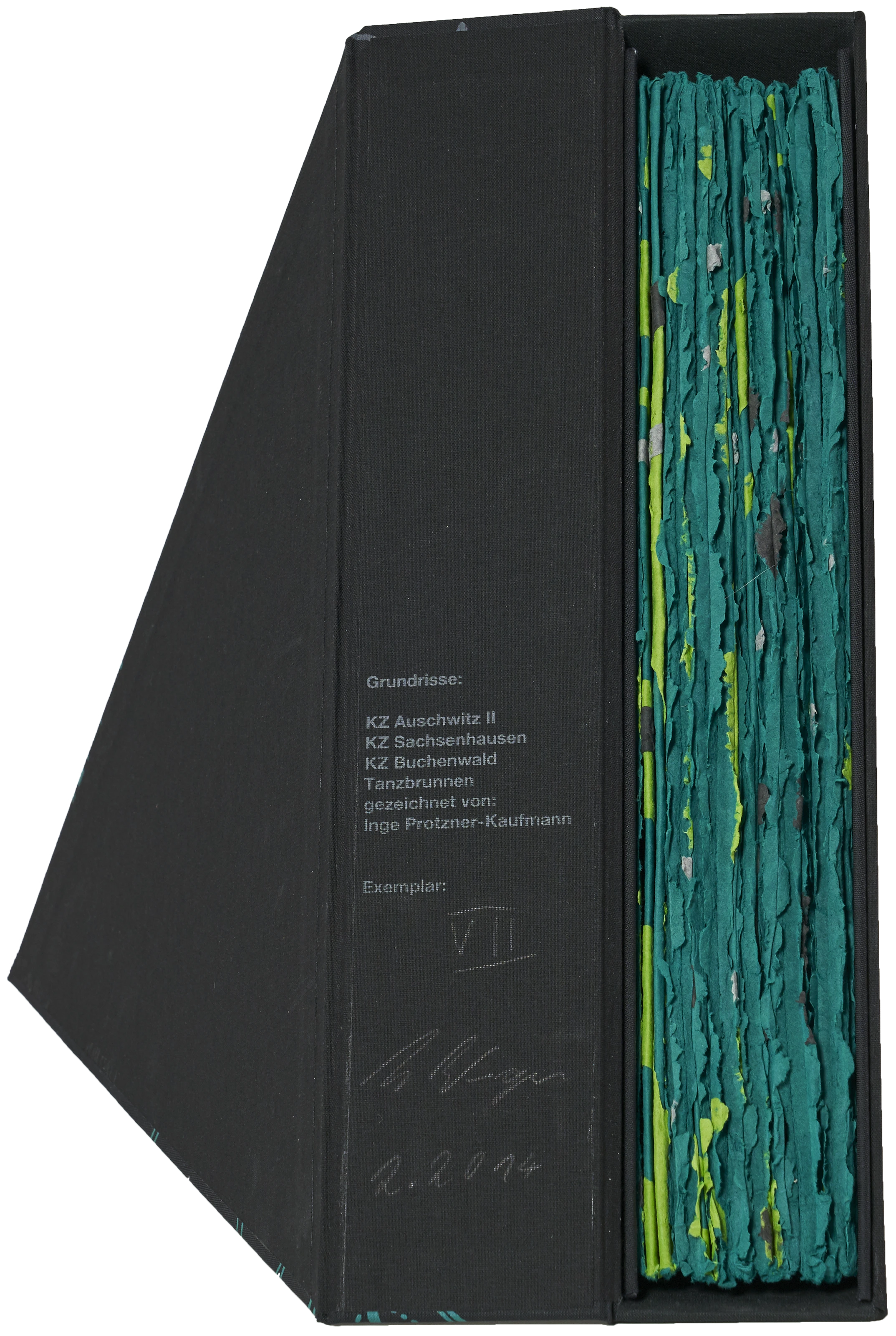 Grüner Winkel VII: KZ Auschwitz II, KZ Sachsenhausen, KZ Buchenwald, Tanzbrunnen (Schuber mit Signatur)