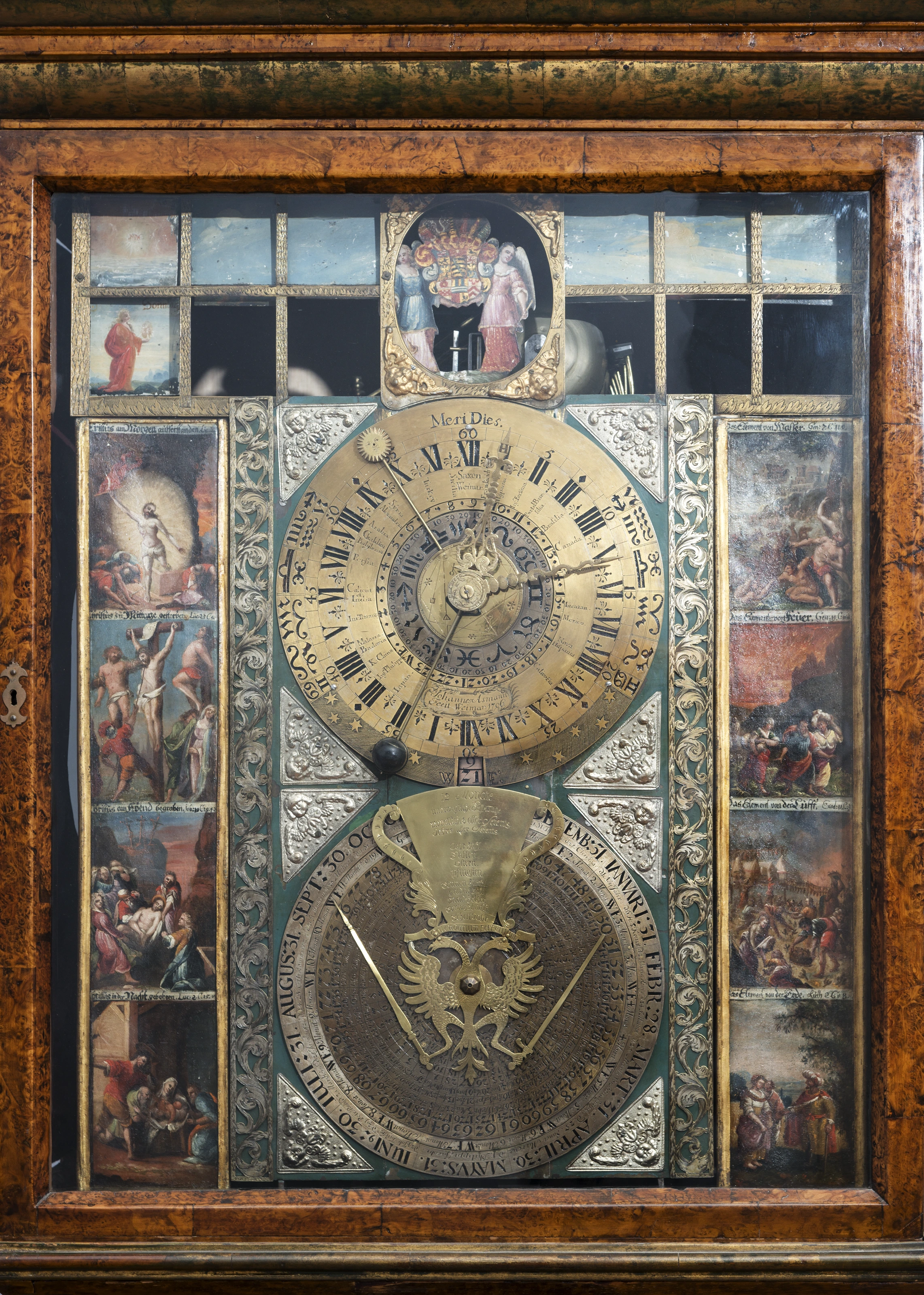 Detail: mechanisches Bildregister, Anzeige der Tages- und Lebenszeit