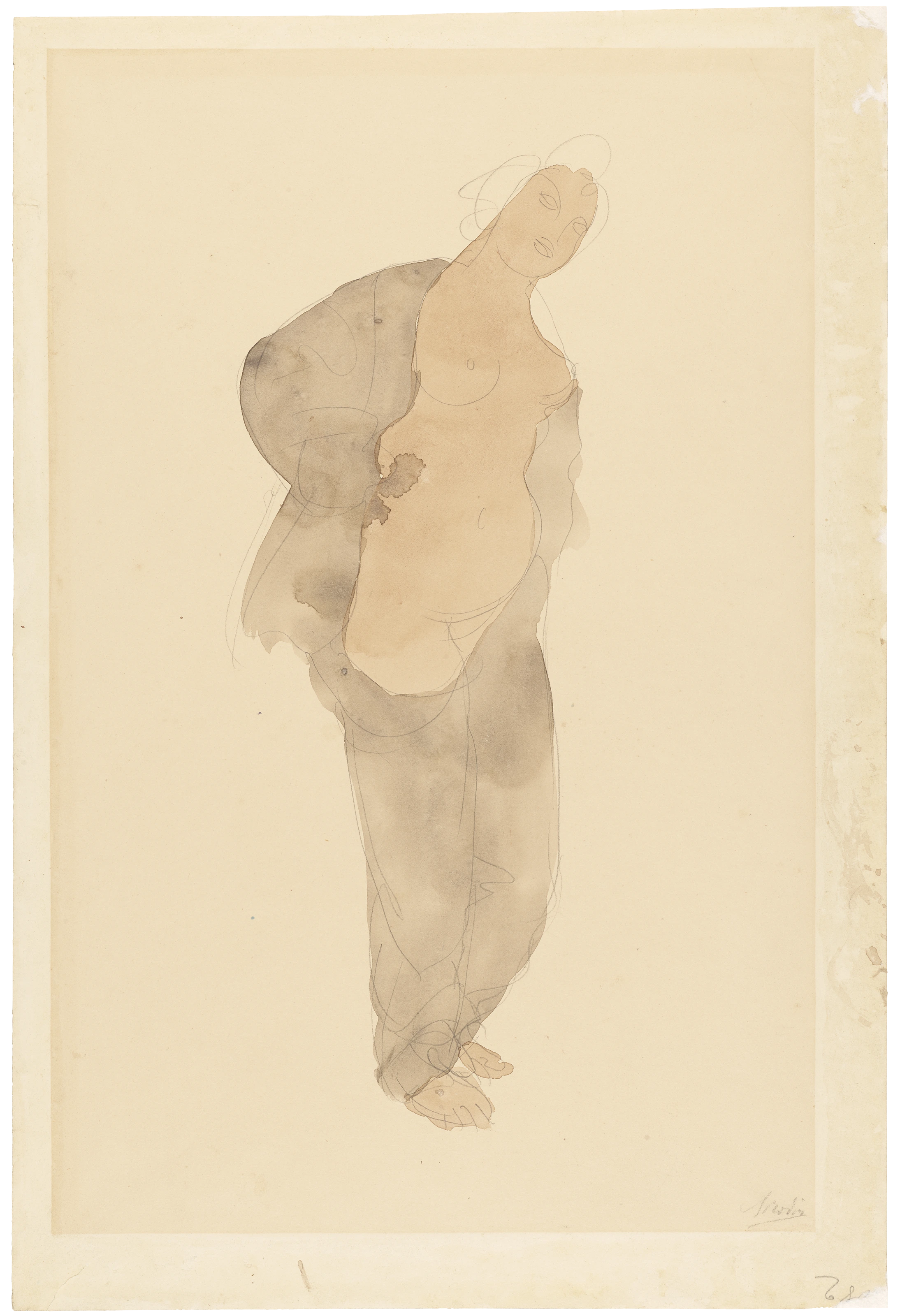 Auguste Rodin: Stehender weiblicher Akt mit Draperie, vor 1905