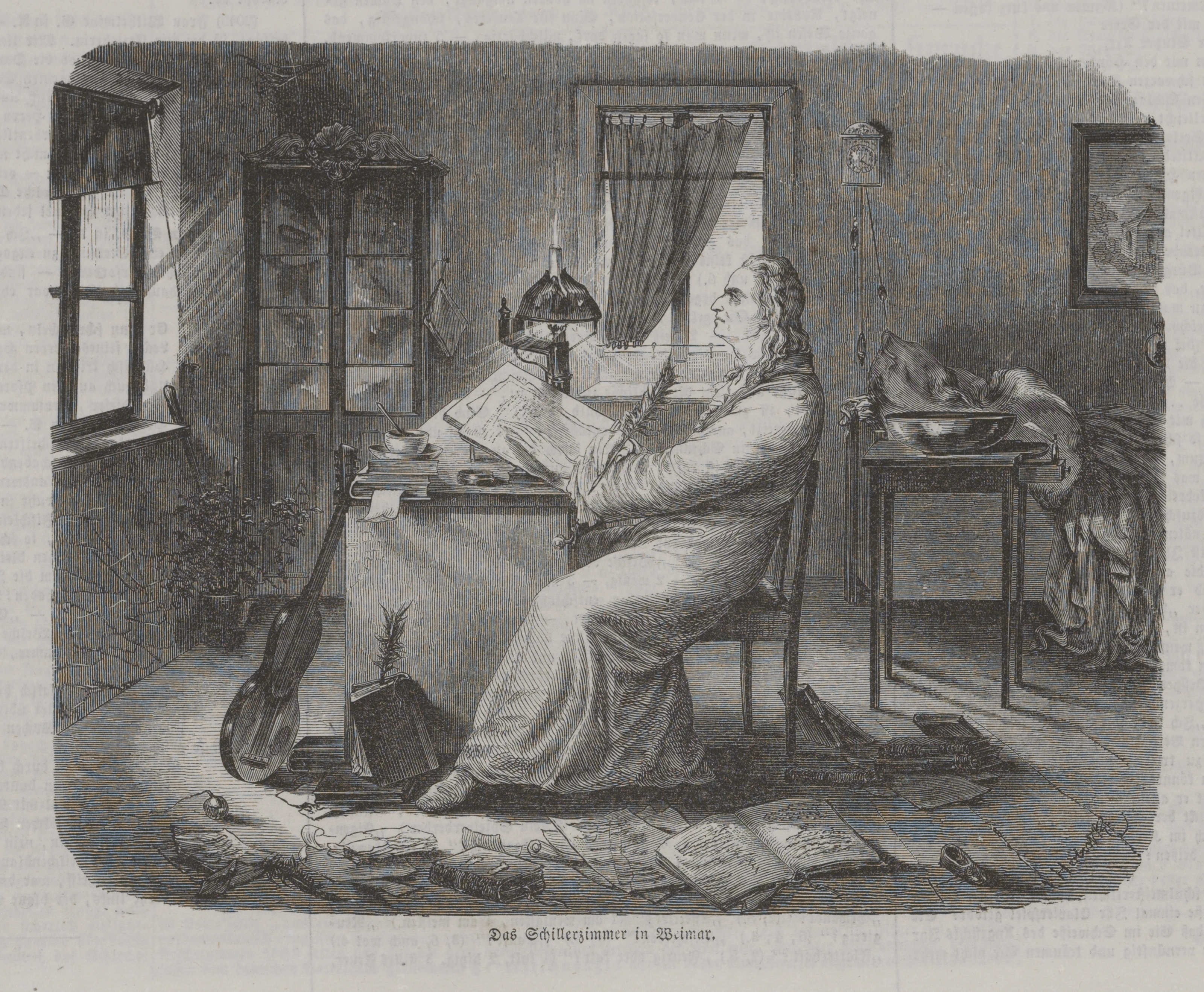 Illustrirte Zeitung: Das Schillerzimmer in Weimar, 1853