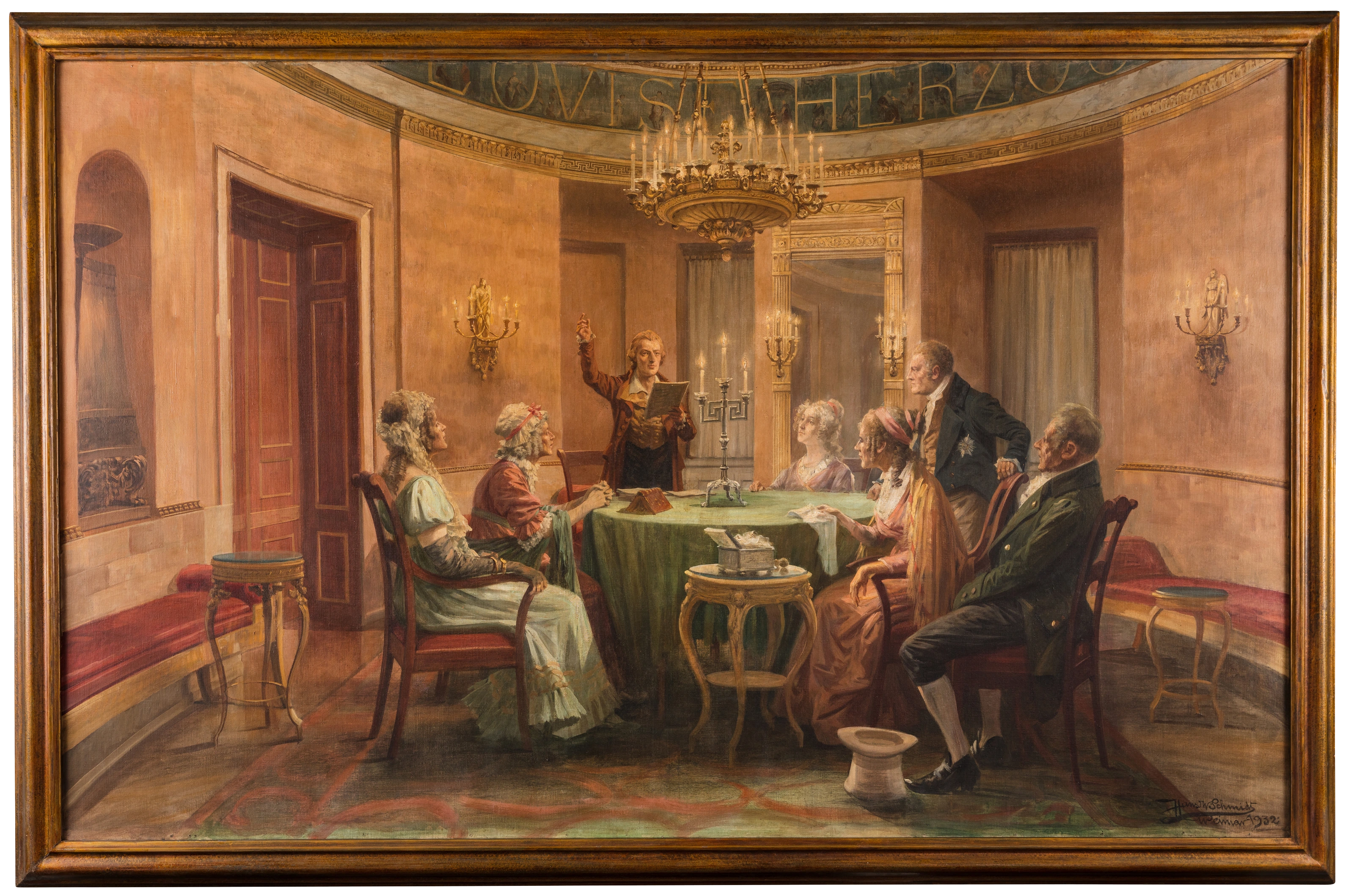 Hans W. Schmidt: Schiller deklamierend im Louisenzimmer, 1932