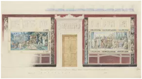 Karl Friedrich Schinkel: Entwurf für die Hauptwand der Goethegalerie im Residenzschloss, 1836