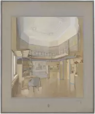 Henry van de Velde: Entwurf für das Direktorenzimmer im Großherzoglichen Museum, 1908