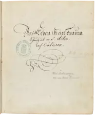 Weimarer Hoftheater: Regiebuch zu Calderóns „Das Leben ist ein Traum“, 1812