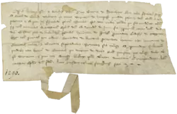 Urkunde zu einem Güterstreit, 1296