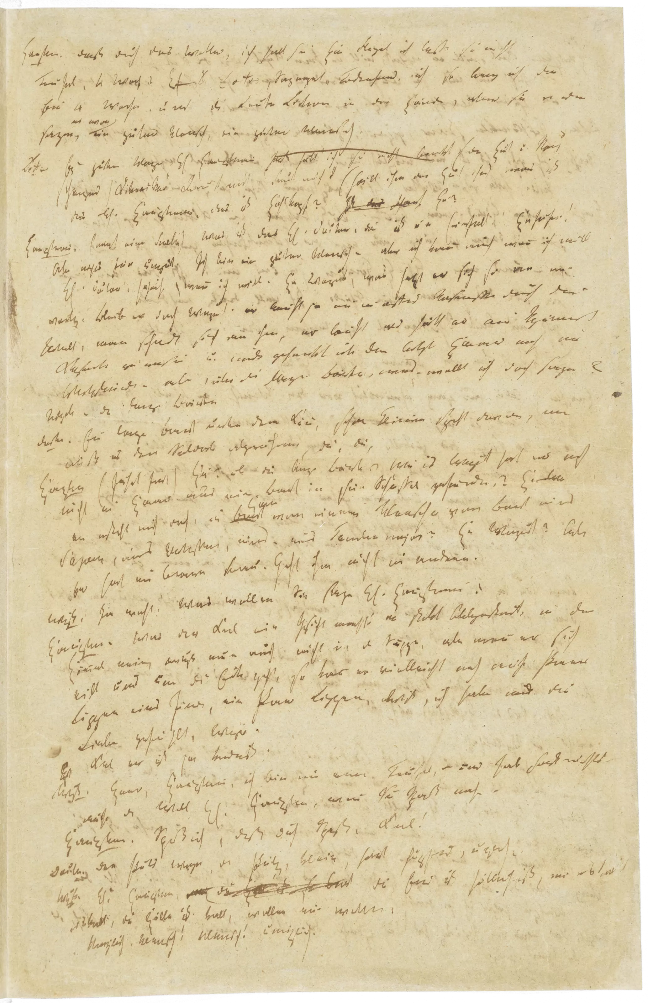 Foliohandschrift IV, 3 mit Szene: Straße. Hauptmann. Doctor