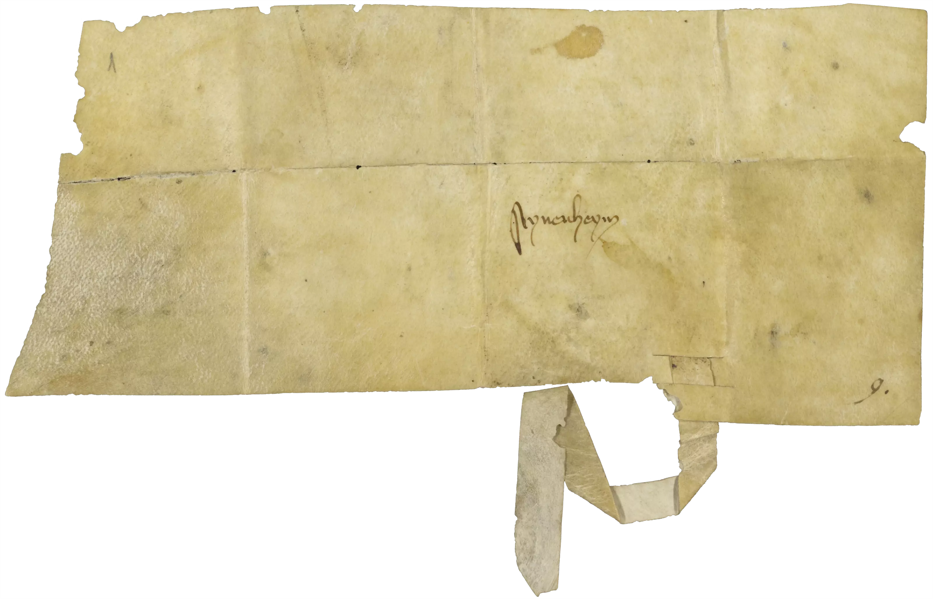 Rückseite der Urkunde